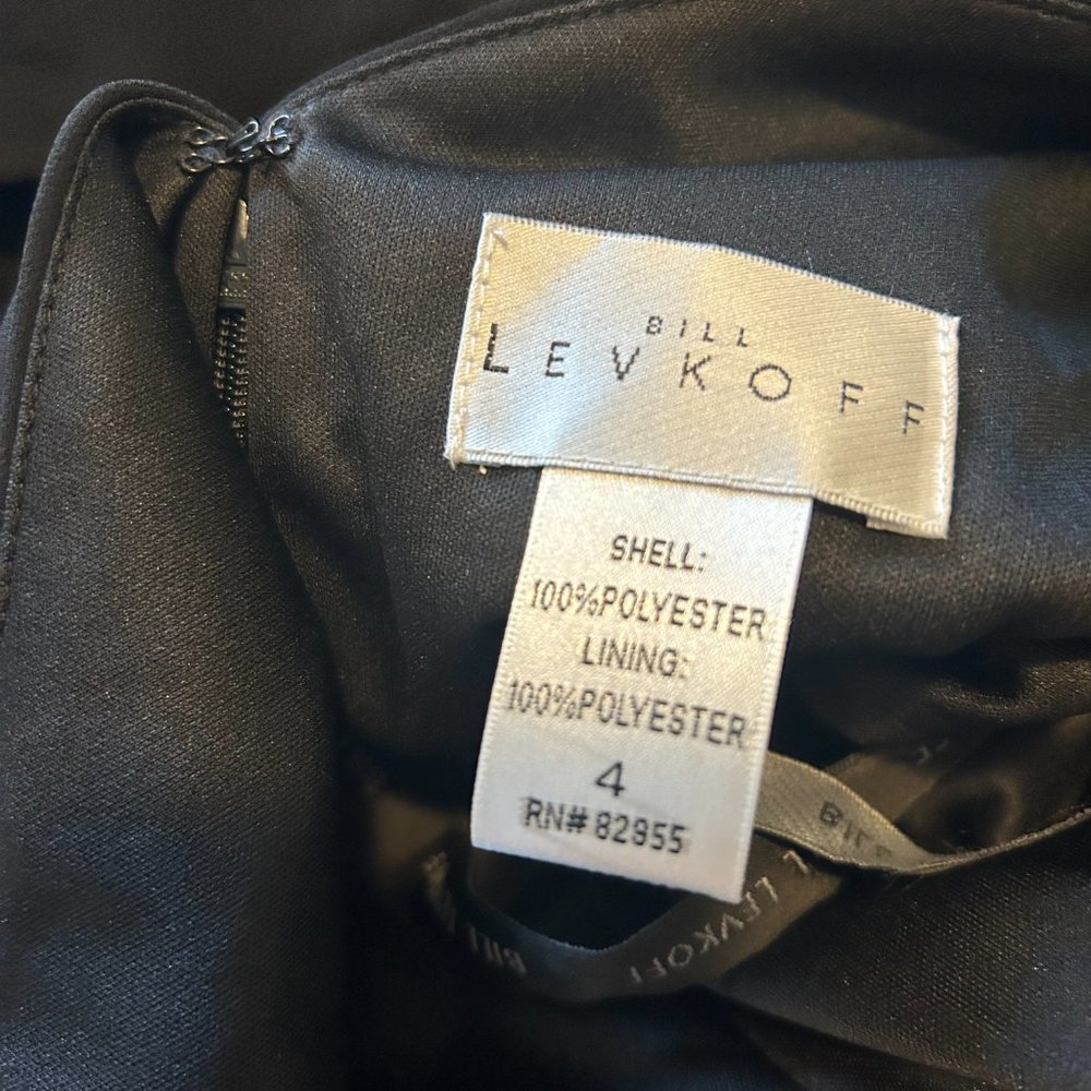 Bill Levkoff Black Chiffon Off The Shoulder A-line Dress - Picture 5 of 7